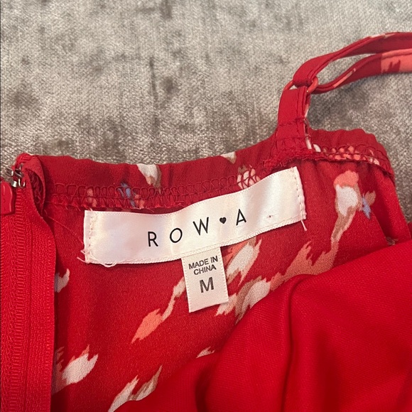 Row A Red Floral Midi Slip Dress with Adjustable Straps - Picture 9 of 14